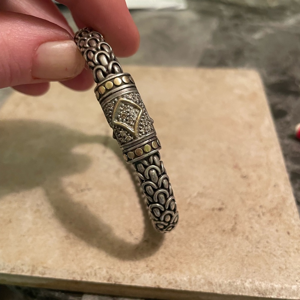 John Hardy Sterling Silver and 18k Gold Bracelet